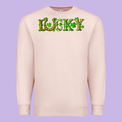 St. Patrick's Day Lucky With Clovers And Horseshoe Premium Sweatshirt Designed By Ranaportraitstore
