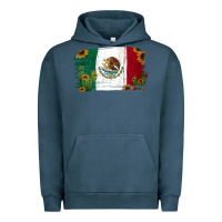 Pigment Midnight Navy Mexican Flag Cactus Sunflower Urban Hoodie - Jasminsmagicworld