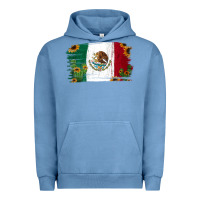 Pigment Pebble Blue Mexican Flag Cactus Sunflower Urban Hoodie - Jasminsmagicworld