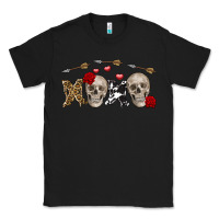Black Xoxo Valentine skulls Valentine's Day Classic Tee - FaDigitalArtStudio