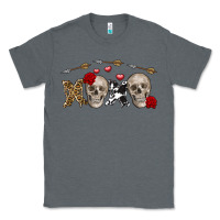Charcoal Heather Xoxo Valentine skulls Valentine's Day Classic Tee - FaDigitalArtStudio