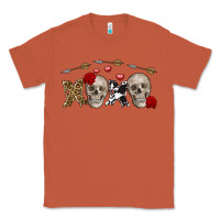 Copper Xoxo Valentine skulls Valentine's Day Classic Tee - FaDigitalArtStudio