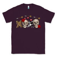Plum Xoxo Valentine skulls Valentine's Day Classic Tee - FaDigitalArtStudio