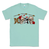 Seafoam Xoxo Valentine skulls Valentine's Day Classic Tee - FaDigitalArtStudio