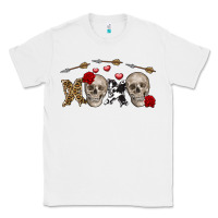White Xoxo Valentine skulls Valentine's Day Classic Tee - FaDigitalArtStudio