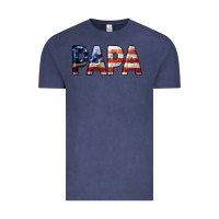 Vintage Denim American Flag Papa 4th of July Vintage Tee - LillyAllenDesigns