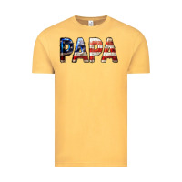 Vintage Mustard American Flag Papa 4th of July Vintage Tee - LillyAllenDesigns