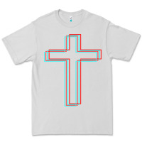 Dove Grey A Neon Christian Cross Premium Tee - artisFamous