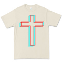 Bone A Neon Christian Cross Premium Tee - artisFamous