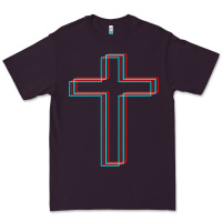 Plum A Neon Christian Cross Premium Tee - artisFamous
