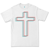 White A Neon Christian Cross Premium Tee - artisFamous