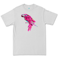 Dove Grey pink parrot T-shirts Premium Tee - artisFamous
