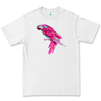 White pink parrot T-shirts Premium Tee - artisFamous