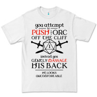 White tabletop rpg d20 orc massage critical failure Premium Tee - artisFamous