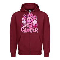 Burgundy hey cancer smiley face breast cancer Zipper Hoodie - RanaPortraitStore