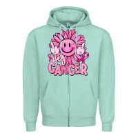 Seafoam hey cancer smiley face breast cancer Zipper Hoodie - RanaPortraitStore