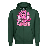 Sports Green hey cancer smiley face breast cancer Zipper Hoodie - RanaPortraitStore