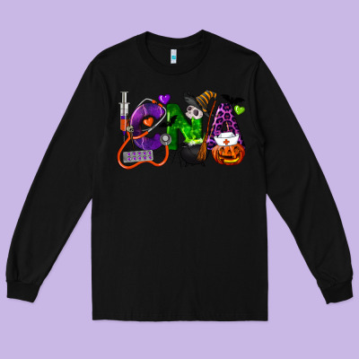 Halloween Cna Certified Nursing Assistant Long Sleeve Tee Designed By Lillyallendesigns