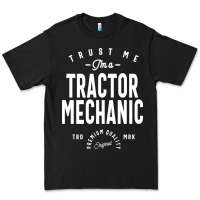Black Tractor Mechanic Gift Funny Job Title Profession Birthday Idea Premium Tee - artisFamous