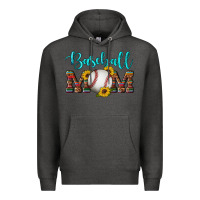 Charcoal Heather western leopard serape wooden sunflowers  turquoise glitter mom baseba Premium Hoodie - Artiststas