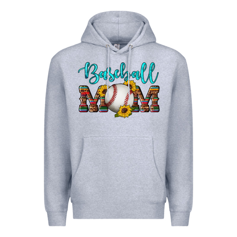 Western Leopard Serape Wooden Sunflowers  Turquoise Glitter Mom Baseba Premium Hoodie by Artiststas | Teevron