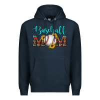 Navy western leopard serape wooden sunflowers  turquoise glitter mom baseba Premium Hoodie - Artiststas