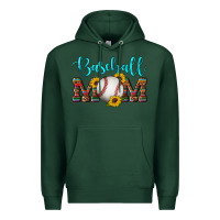 Sports Green western leopard serape wooden sunflowers  turquoise glitter mom baseba Premium Hoodie - Artiststas