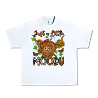 White Just a Little Moody Urban Heavy Tee - CowhideDigitalArt