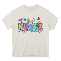 Cream Easter Nurse Heavy Core Tee - OliviaCreatesArt
