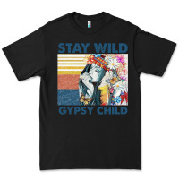 Black stay wild gypsy child letter rainbow Premium Tee - artisFamous