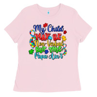 Bubblegum Pink my child may be non verbal but this papa ain't Ladies Tee - LillyAllenDesigns