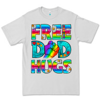 Dove Grey Pride LGBTQ Free Dad Hugs Premium Tee - BundleAndBundleShop