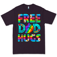Plum Pride LGBTQ Free Dad Hugs Premium Tee - BundleAndBundleShop