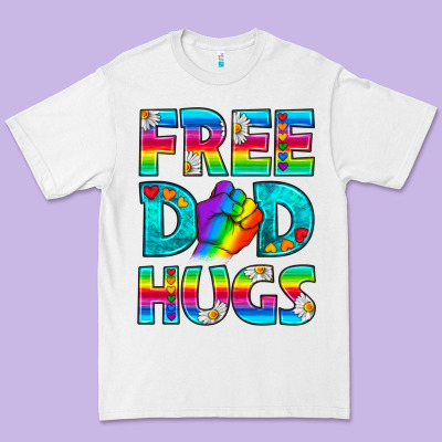 Pride Lgbtq Free Dad Hugs Premium Tee Designed By Bundleandbundleshop