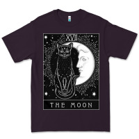 Plum tarot card crescent moon and cat graphic Premium Tee - artisFamous