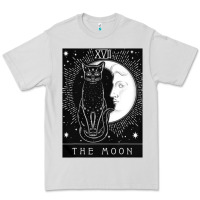Dove Grey tarot card crescent moon and cat graphic Premium Tee - artisFamous
