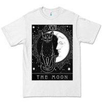 White tarot card crescent moon and cat graphic Premium Tee - artisFamous