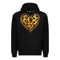 Black gold glitter leopard heart Premium Hoodie - Jasminsmagicworld