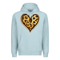 Blue Mist gold glitter leopard heart Premium Hoodie - Jasminsmagicworld