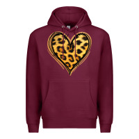 Burgundy gold glitter leopard heart Premium Hoodie - Jasminsmagicworld