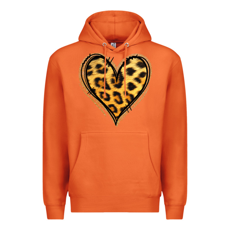 Gold Glitter Leopard Heart Premium Hoodie by Jasminsmagicworld | Teevron