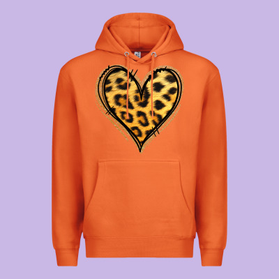 Gold Glitter Leopard Heart Premium Hoodie Designed By Jasminsmagicworld