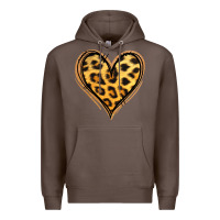 Coffee gold glitter leopard heart Premium Hoodie - Jasminsmagicworld