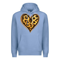Colony Blue gold glitter leopard heart Premium Hoodie - Jasminsmagicworld