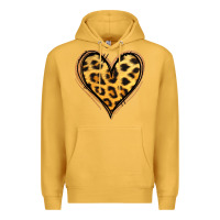 Mustard gold glitter leopard heart Premium Hoodie - Jasminsmagicworld