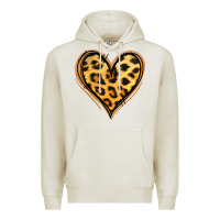 Oatmeal Heather gold glitter leopard heart Premium Hoodie - Jasminsmagicworld