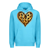 Ocean Blue gold glitter leopard heart Premium Hoodie - Jasminsmagicworld