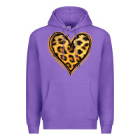 Purple gold glitter leopard heart Premium Hoodie - Jasminsmagicworld