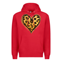 Red gold glitter leopard heart Premium Hoodie - Jasminsmagicworld