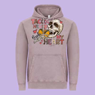 Tacos Never Broke My Heart Vintage Hoodie Designed By Cowhidedigitalart